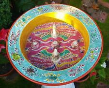 THE BABA NYONYA BASIN vtg chinese porcelain bowl peranakan straits pottery bird picture