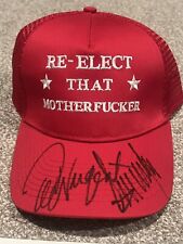 PRESIDENT DONALD TRUMP TED NUGENT SIGNED RE-ELECT THAT MOTHER HAT AUTO JSA COA picture
