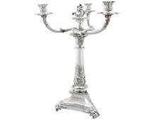 Sterling Silver Three Light Candelabrum Centrepiece - Antique George IV picture