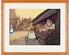 Sotheby's Beauty & Beast 1991 Production Background animation cel Disney Belle  picture