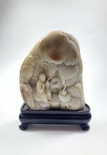 Chinese Antique 18th Century Carved Jade Boulder Scholar Stone Luohan picture