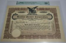 Harry Houdini Signed Houdini Picture Corporation Stock Certificate PMG 30 VF picture