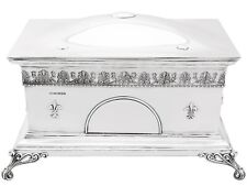 Antique Edward VIII Large Sterling Silver Jewellery Casket Height 21.2cm picture