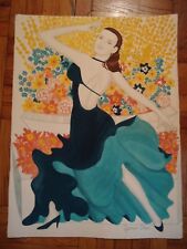 ORIGINAL PAINTING WOMAN DANCING IN BLUE DRESS BY COMIC BOOK ARTIST JAMES CHEN picture