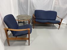 Vintage mid century danish/Scandinavian Settee And matching armchair picture