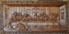 Hand Carved Wooden Last Supper Sculpture Wall Plaque Art Work Religious picture