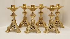 Classic Set of 6 Baroque Style Brass Altar Church Candlesticks 10
