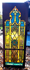 Genuine 1905 Tiffany Studios Ornamental Gothic Church Stained Glass Window 22x60 picture