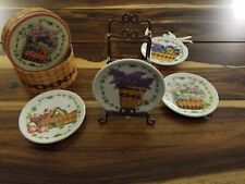 SUPER RARE & hard to find Longaberger Mini May Series Floral Plates Bonnie Rack picture
