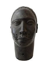 Superb Old LG  Benin Bronze  Head of Oba Nigeria African 13.5