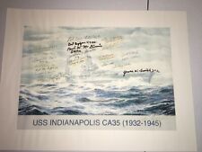 USS Indianapolis Print Signed by 27 Survivors 18