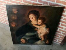 XL Antique flemish school religious madonna painting FRANS ROS 1883/1968 church  picture
