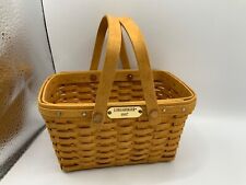 Longaberger VERY RARE Minature Office Market Basket With Brass Tag picture