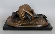 Pierre Jules Mene (French 1810-1877) Bronze Sculpture Jaguar Alligator Signed picture