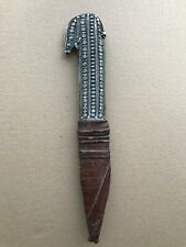 South Morocco/Sahara,  Tribal Bedouin Dagger, in light brown leather sheath. picture