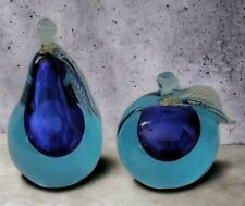 VTG Murano Alfredo Barbini Sommerso Italian Paperweights/ Bookends Pear & Apple picture