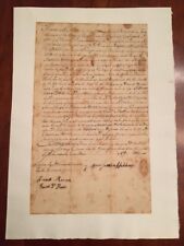 SIGNED 1809 NEW YORK Land Deed Hutchinson Family Peconic River Southampton, NY  picture