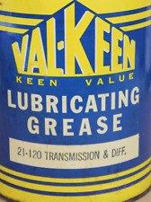 NOS FULL ~ NICE SHAPE ~~ 1940s era VAL-KEEN 5lb. GREASE Old Tin Oil Can picture