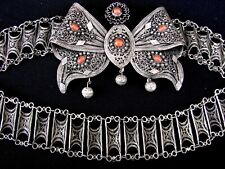 RARE Antique Ottoman Silver Filigree Bride Belt Montenegro ethnic Balkan Serbian picture
