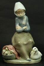 Retired Lladro Ladro Girl With Ducks w/ seller basket 1267 picture