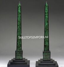 Malachite Marble Hand Cut Ancient Egyptians Obelisk for Mantle or Tabletop Decor picture