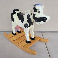 Vintage Solid Wood Handmade Bessie The Cow Rocker Rocking Horse Farmhouse Farm picture