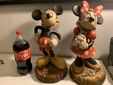 Disney Anri Wood Carved Statue Mickey And Minnie Mouse 20”Tall  M/50 (Muster) picture
