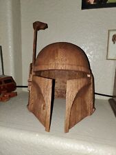 Mandalorian HandCarved Wooden (Full Size)Helmet(1 of a kind) piece of ART picture