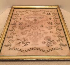 1807 Early American Sampler Caroline Stewards Age 14 Professionally Framed 18x20 picture