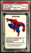 1977 Marvel Superheroes SPIDER MAN Top Trumps Card Game PSA 10 GEM MINT POP 1 picture