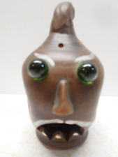 Vintage Scary Smoker Ashtray ~ Lizard Person, Alien, Zombie ~  Green Glass Eyes picture