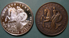 1974 OKEANOS/Tales of Enchantment .999 FINE SILVER & Bronze Mardi Gras Doubloons picture