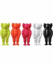 KAWS What Party Figure Set 5 Yellow Orange Pink White Black Vinyl NEW Unopened picture