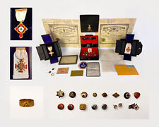 Incredible Freemason Lot - Antique Masonic 32 & 33 Degree 14K Jewels, Pins, Ring picture