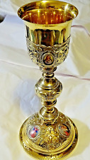 Antique French Baroque Silver Altar Chalice Life of Christ Holy Family reliquary picture