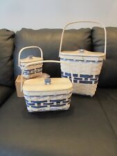 Longaberger Yuletide 2015 Basket Lot Blue White ALL NEW NWT Combo Lot of 10 picture