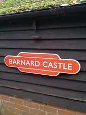 BARNARD CASTLE totem enamel sign British Rail station BR sign NE train sign picture