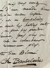 Charles BAUDELAIRE - Beautiful autograph letter signed to Mario Uchard (1863) picture