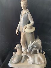 Vintage Original Lladro Large Porcelain Figurine Zaphir Shepherd with pets picture