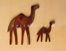 CUTE DANISH MODERN CAMELS WALL ART ATOMIC ROSEWOOD 1950S 1960S EICHLER ERA picture