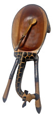 Giraffe Bowl Samba Wood African Handcrafted Serving Dish And Spoon 17