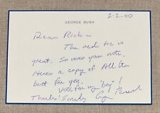 President George H. W. Bush Authentic Original Autographed Hand Signed Note Card picture