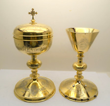 Beautiful Older Chalice and Ciborium Set, All Sterling Silver (AH461) chalice co picture
