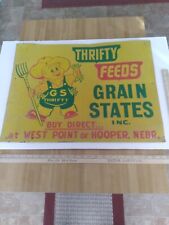 Vintage Authentic Metal Sign Thrifty Feeds West Point Hooper Nebraska Nebr Ne   picture
