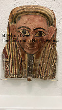 Authentic Ancient Egyptian Wooden Sarcophagus Face Mask, Coffin Real Wood Mummy picture