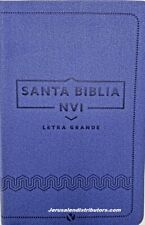 Biblia NVI Letra Grande, Azul, Palabras de Jesús en rojo, Manual, con Índice. picture