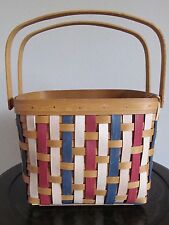 LONGABERGER~2015~WEEKENDER BASKET~HOMETOWN PARADE~RED-WHITE & BLUE~NEW W/TAGS picture