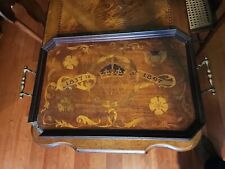 Extremely Rare Queen Victoria DIAMOND JUBILEE inlaid Wood Butlers Tray 1837 1897 picture