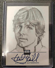 2010 Topps Star Wars Galaxy 6 MARK HAMILL Sketchagraph Autograph Sketch 1/1 picture