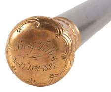 Gold-Plated Cane Engraved to Benjamin F. Tilley - First American Samoa Governor picture